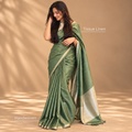 Sage Green Tissue Linen Saree