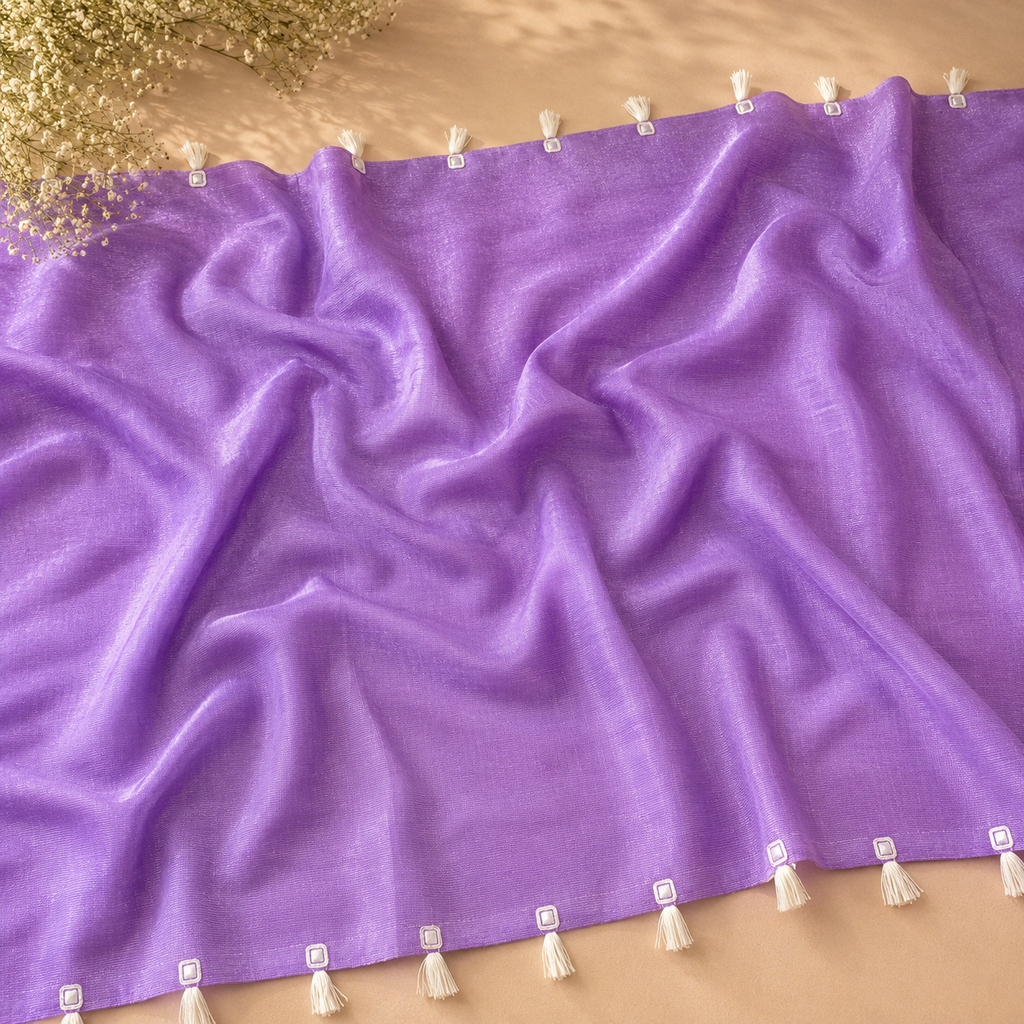 Lavendar Simmer Soft Silk Saree with Stitched Blouse