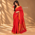 Red Tussar Silk Saree