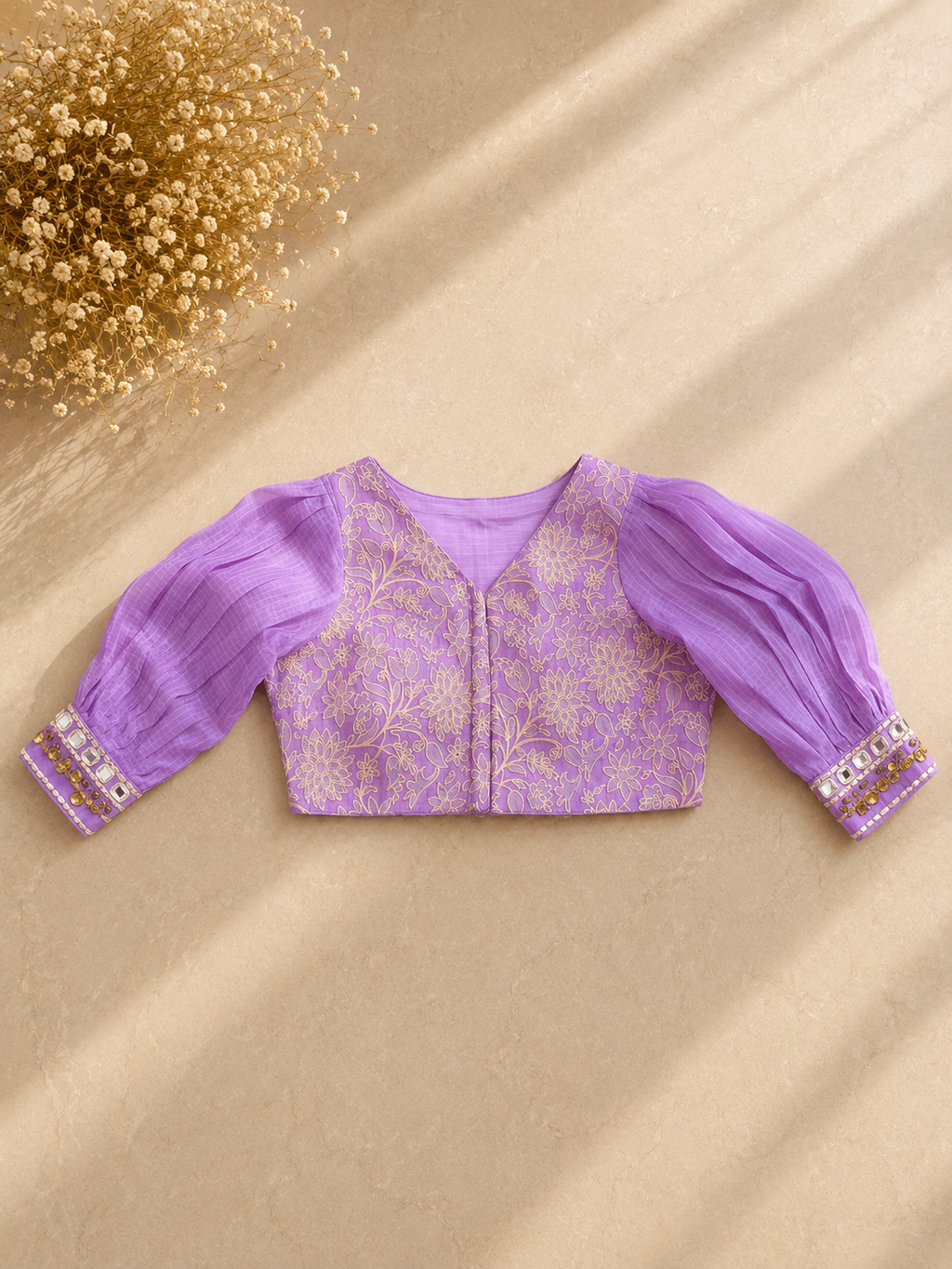 Lavendar Simmer Soft Silk Saree with Stitched Blouse